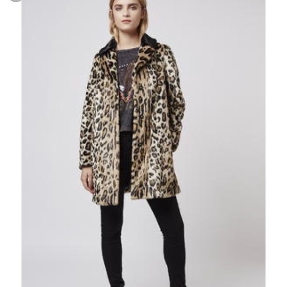 topshop leopard coat